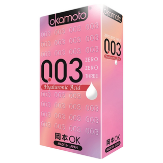 okamoto 岡本 003 玻尿酸光滑衛生套, 10入, 1盒