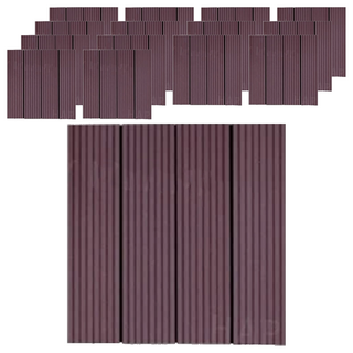 二代 塑木地板 15片裝 30x30公分 直紋 塑木+PE地墊, 咖啡色, 1箱