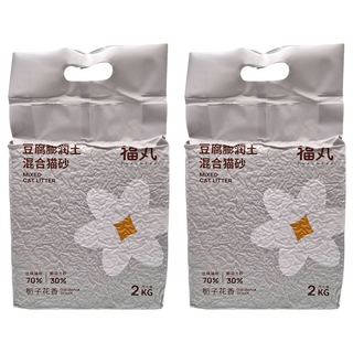 FUKUMARU 福丸 豆腐膨潤土混合貓砂 2kg, 梔子花, 2袋