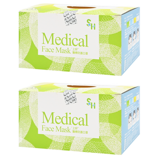 SH 上好生醫 成人平面醫療口罩 未滅菌, 芭娜娜黃, 50片, 2盒