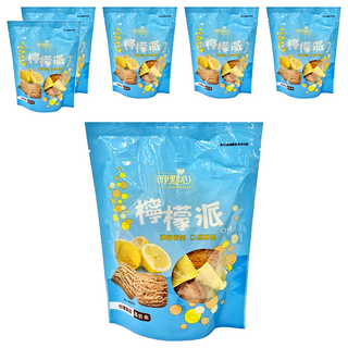 長松食品 檸檬派口味餅, 濃郁香氣 口感酥脆, 100g, 6袋