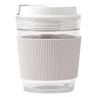 MUJI 無印良品 攜帶式透明隨行杯 附杯套, 透明, 360ml, 1個