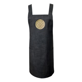 LASSLEY 蕾絲妮 生命之花圍裙, 牛仔布, 1件