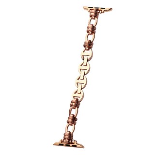 DAYA 摩登H格紋鎖扣式錶帶 奢華格調 盡顯約麗格調 Apple Watch, 玫瑰金, 1條