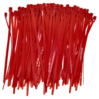 POLYWELL 寶利威爾 可鬆式束線帶 PW15-T65-0080, 紅色, 100條