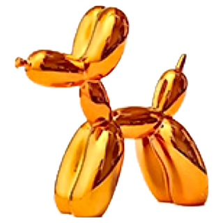 Green Tree Products 氣球狗 高光澤電鍍樹脂, 10 x 4.3 x 10 cm, 橘色