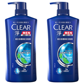 CLEAR 淨 男士冰爽薄荷止癢去屑洗髮乳，適合各種頭皮及髮質, 750g, 2瓶