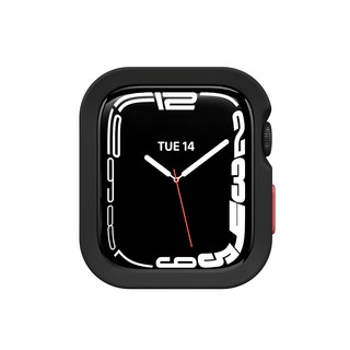 SwitchEasy 魚骨牌 Colors 手錶保護殼 多色按鈕可替換, Apple Watch 44/45mm, 黑色, 1個