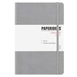 PAPERIDEAS A6 硬皮 188頁 點陣筆記本, 100g/m² 無酸紙, 槍灰色, 1本