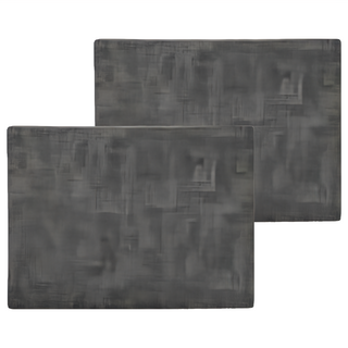 典雅復古雙面防水隔熱皮革墊 深灰色 餐桌墊/防水墊, 2個