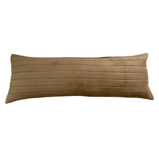 J&N 羽紋絎縫長抱枕 100%聚酯纖維 外套可拆洗, 120 x 40cm, 淺咖色