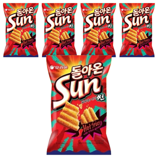 ORION 好麗友 陽光波浪玉米脆片 辣味, 80g, 5包