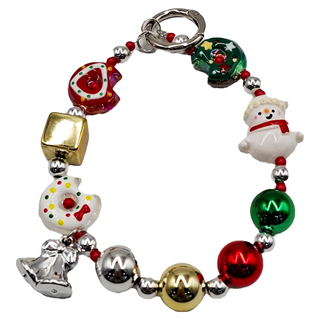 Timo 多功能短鍊 手機掛飾/包包吊飾/鑰匙圈適用 32g, 聖誕氣氛雪人 多色, 1條