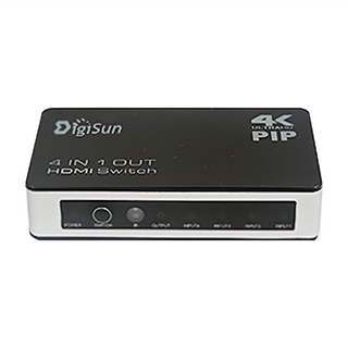 DigiSun 得揚 4K2K HDMI 四進一出切換器 PIP子母畫面 附遙控器, VH741P, 1台