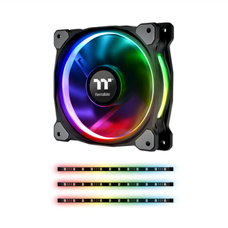 曜越 Riing Plus 12 LED RGB風扇 Lumi Plus磁吸式燈條組合(三顆風扇+三條燈條), 1組