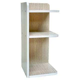 ONE 生活 桌上轉角三層收納架 15 x 15 x 41cm 10kg, 橡木色, 1個