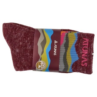 ATUNAS 歐都納 保暖中筒雪襪 山林酒紅, F, 1雙