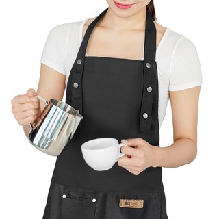 生活公式 可調節長度 咖啡師 防水圍裙, 黑色, 1個