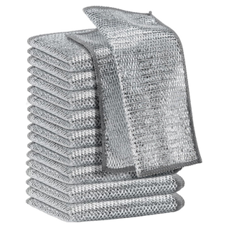 AHOYE 金屬銀絲油汙清潔布/清潔刷/菜瓜布/海棉/鍋刷/洗碗刷, 1組, 10條