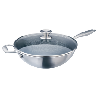 Hi CHEF 掌廚 316不鏽鋼3D蜂巢式煎炒鍋, 1個, 33cm