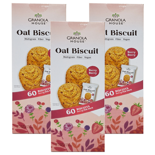 GRANOLA HOUSE 宴麥森林 多穀燕麥纖餅 莓果花園 60片, 660g, 3盒