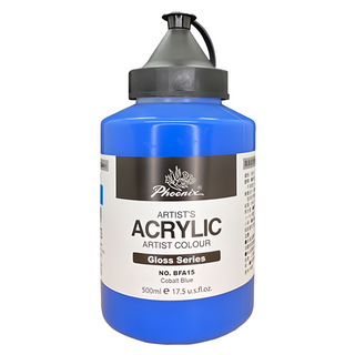 Phoenix 鳳凰 亮光壓克力顏料 BFA15, 500ml 鈷藍色, 1色