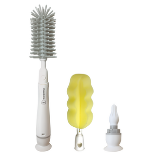 PiYOPiYO 黃色小鴨 3合1矽膠奶瓶刷, 適用各種材質奶瓶, 可依不同使用需求替換刷頭, 1組, 830622