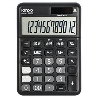 Kinyo 12位元稅率計算機 KPE-675, 黑色, 1個