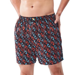 Arnold Palmer 雨傘牌 塗鴉印花平織平口褲 100%棉 XL, XL(86~94cm), 黑色