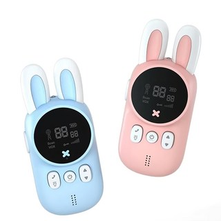 免子兒童通話對講機 手持無線通話3公里, 1藍1粉, 1組