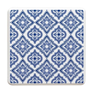 10*10*0.9_方形_花磚系列杯墊_藍花瓷, 1入