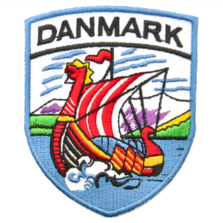 A-ONE 匯旺 地標造型刺繡 丹麥 龍舟節 (尺寸: 大約 7.5 X 6 CM), No.135, 1個