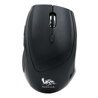 RONEVER 2.4GHz 無線靜音光學滑鼠 53g, SYS168, 黑色