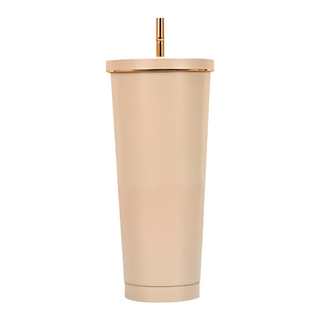 小麥購物 不銹鋼吸管杯 S072, 咖啡色, 750ml, 1個