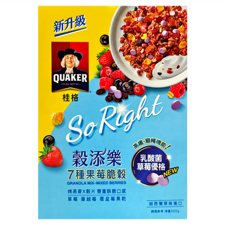 QUAKER 桂格 穀添樂七種果莓脆穀, 300g, 1盒