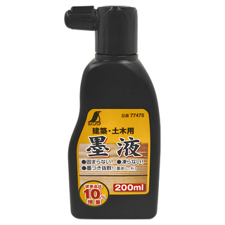 SHINWA 鶴龜 墨汁-黑 200ml 墨液 墨斗用 墨線用, 各式打墨作業 職人愛用款, 1瓶