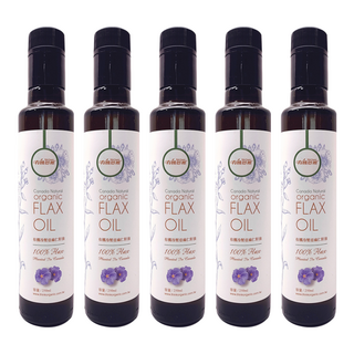 有機思維 有機冷壓亞麻仁籽油 加拿大原裝進口 每250ml富含近164g的Omega-3脂肪酸, 250ml, 5瓶