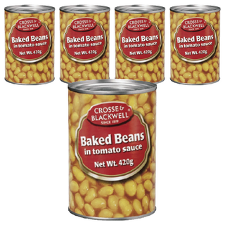 CROSSE&BLACKWELL 茄汁焗豆 420g, 英式早餐經典菜色, 英國原裝進口, 5罐