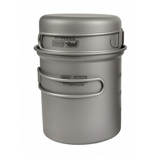 RHINO 犀牛 鈦合金鍋 KT-86 0.75L 鈦合金材質 質輕 高強度 附收納袋, 灰色, 1個