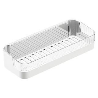 生活采家 DrillFree免打孔壁掛 瀝水收納架, 29 x 11 x 6cm, 白色, 1個