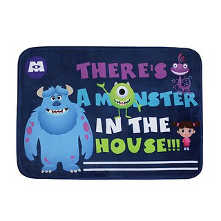 MONSTERS INC. 文字絨毛地墊, 怪獸電力公司 深藍色, 1入