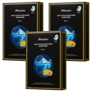 JMsolution 肌司研 雪蓮花冰河水面膜, 阿拉斯加雪面膜, 柔軟肌膚, 10片, 3盒