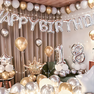 奢華金銀 派對氣球, 金銀色, 1個