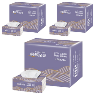 Super Do 極度朵朵 超厚柔抽取式花紋衛生紙 三層, 1入, 144包