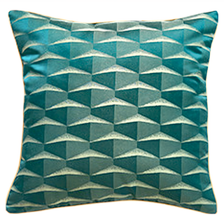 好物良品 簡約輕奢立體三角刺繡沙發抱枕 方形 棉, 墨綠色, 1個