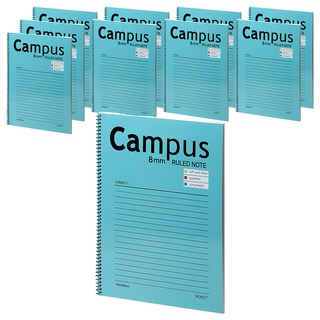 POPO FANCY 1000 Campus字樣橫線筆記本 10本 薄荷綠