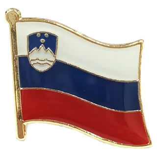 A-ONE 匯旺 斯洛維尼亞 國旗別針 - 鐵烤漆+波麗/電鍍青銅, NO.431P