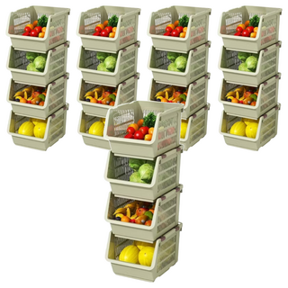 品屋 小號可疊加置物筐 省空間收納, 綠色, 5個