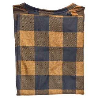 MIT時尚男女 刷毛經典格紋機能休閒服 腰身款, 風潮黃