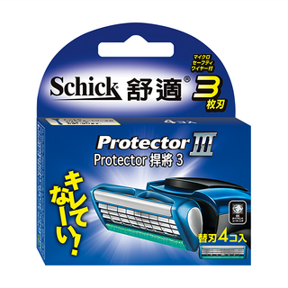 Schick 舒適牌 冰藍悍將3刀片刮鬍刀組 鑽石塗層 3D浮動刀頭 含蘆薈及維他命E潤滑條, 4入, 1盒